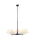 Sylvie Multi Arm Pendant Light Matt Black Vintage White Cotton-8