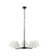 Sylvie Multi Arm Pendant Light Matt Black Vintage White Cotton-9