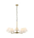 Sylvie Multi Arm Pendant Light Antique Brass Vintage White Cotton-1