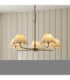 Sylvie Multi Arm Pendant Light Antique Brass Vintage White Cotton-3