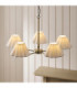 Sylvie Multi Arm Pendant Light Antique Brass Vintage White Cotton-4