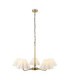 Sylvie Multi Arm Pendant Light Antique Brass Vintage White Cotton-9