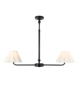 Sylvie Multi Arm Pendant Light Matt Black Vintage White Cotton-1