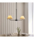 Sylvie Multi Arm Pendant Light Matt Black Vintage White Cotton-2