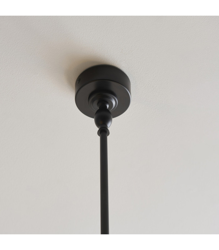 Sylvie Multi Arm Pendant Light Matt Black Vintage White Cotton-7