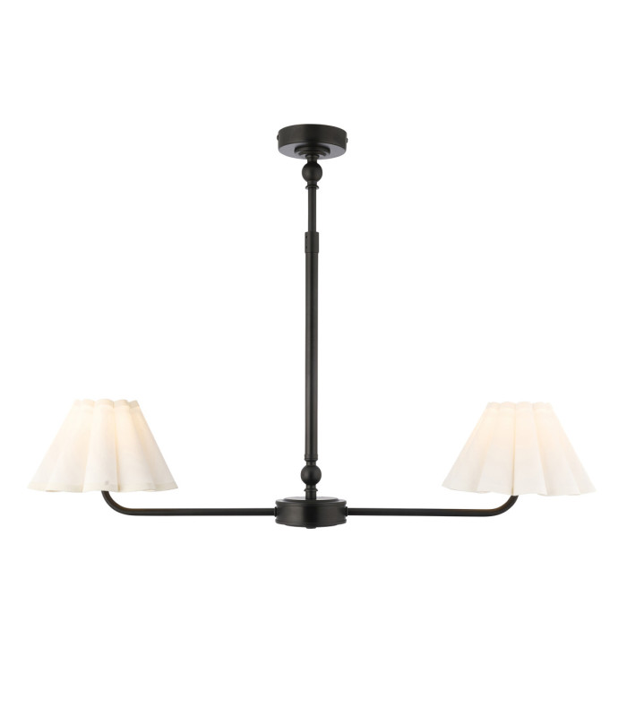 Sylvie Multi Arm Pendant Light Matt Black Vintage White Cotton-8
