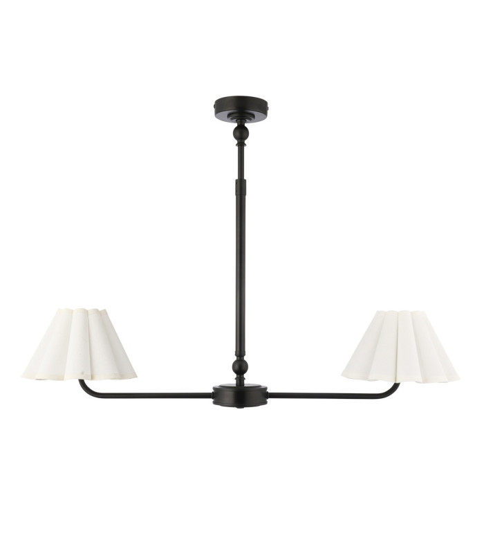 Sylvie Multi Arm Pendant Light Matt Black Vintage White Cotton-9