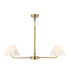 Sylvie Multi Arm Pendant Light Antique Brass Vintage White Cotton-1