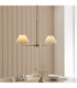 Sylvie Multi Arm Pendant Light Antique Brass Vintage White Cotton-2