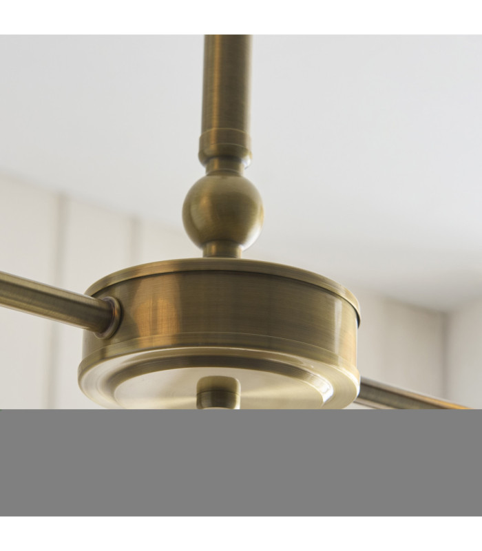 Sylvie Multi Arm Pendant Light Antique Brass Vintage White Cotton-6