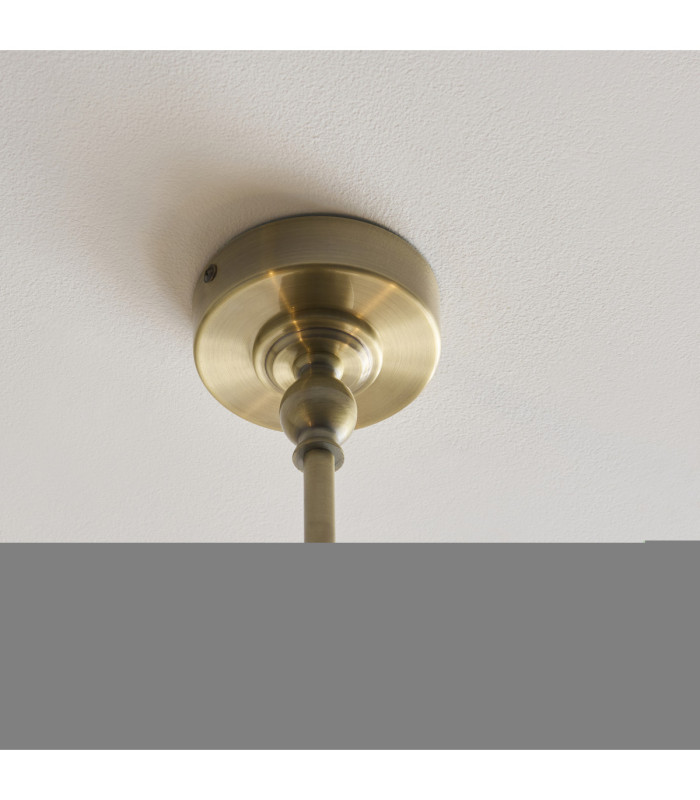 Sylvie Multi Arm Pendant Light Antique Brass Vintage White Cotton-7