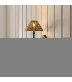 Jericho Wall Lamp Matt Black Dark Rattan-2