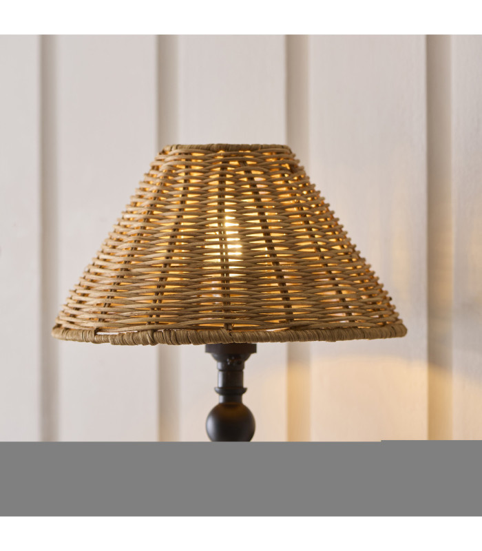 Jericho Wall Lamp Matt Black Dark Rattan-4