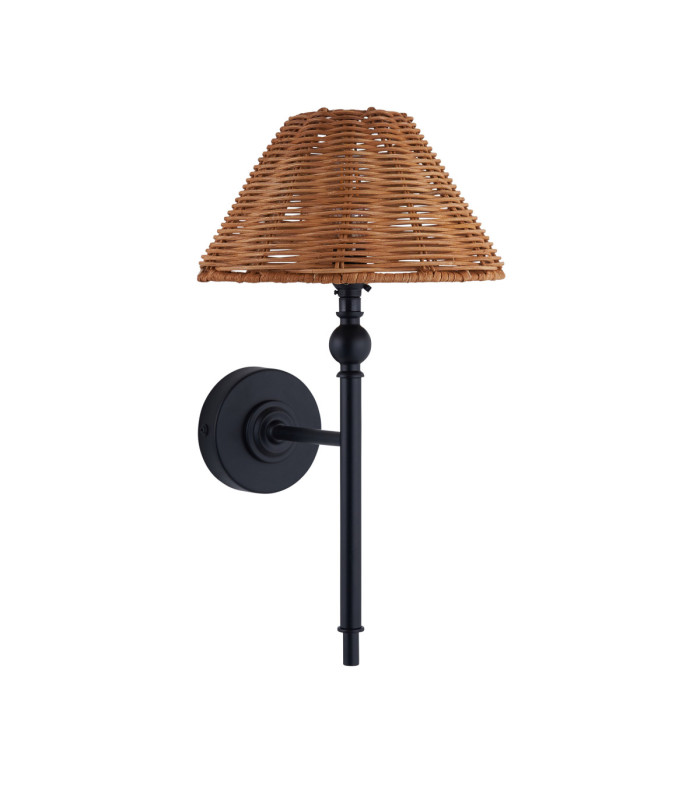 Jericho Wall Lamp Matt Black Dark Rattan-7