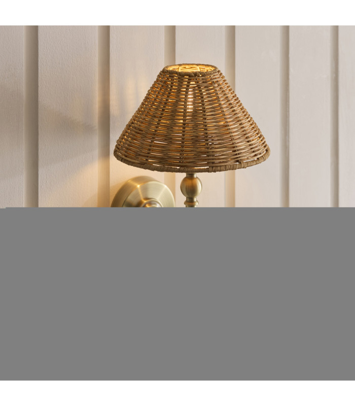 Jericho Wall Lamp Antique Brass Dark Rattan-4