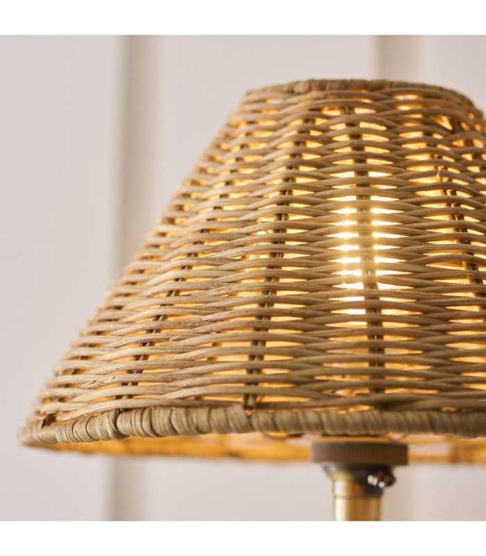 Jericho Wall Lamp Antique Brass Dark Rattan-6