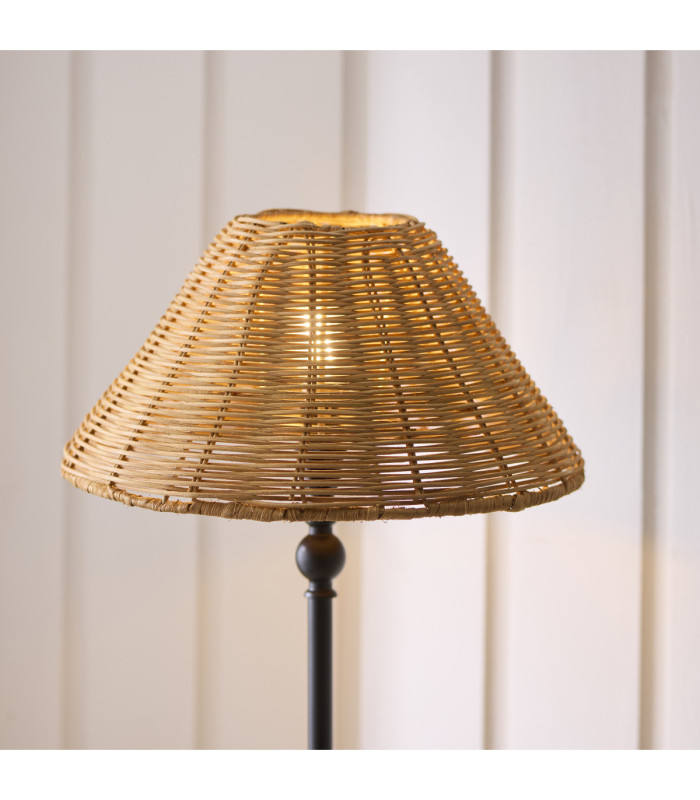 Jericho Table Lamp Matt Black Dark Rattan-5