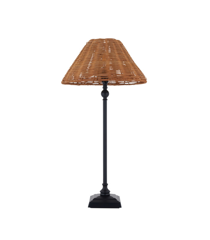Jericho Table Lamp Matt Black Dark Rattan-9