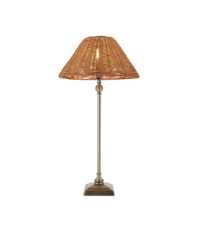 Jericho Table Lamp Antique Brass Dark Rattan-1