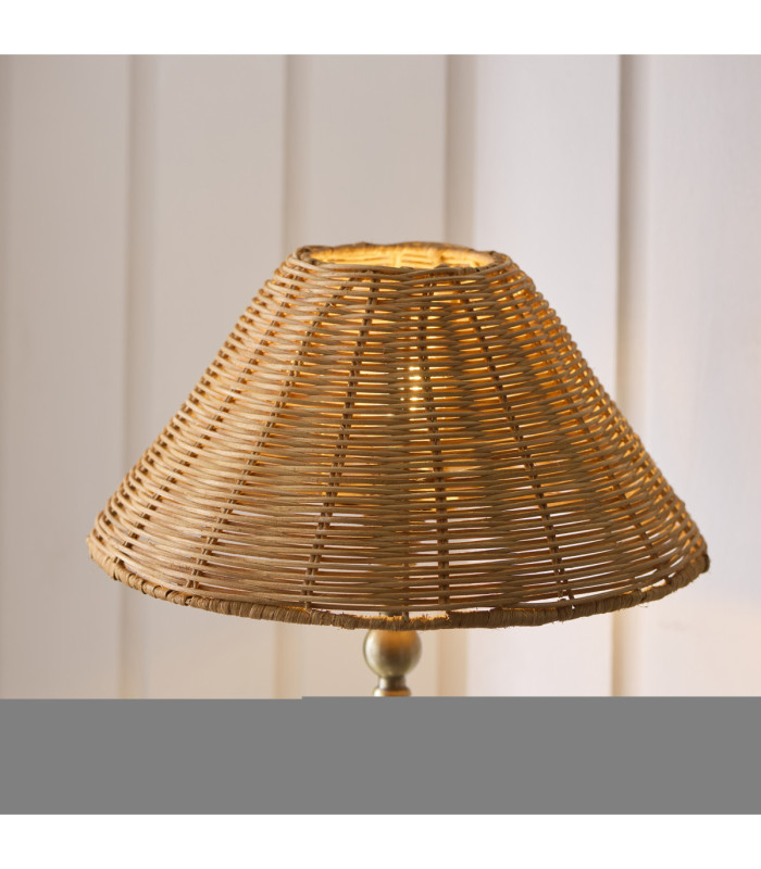 Jericho Table Lamp Antique Brass Dark Rattan-4