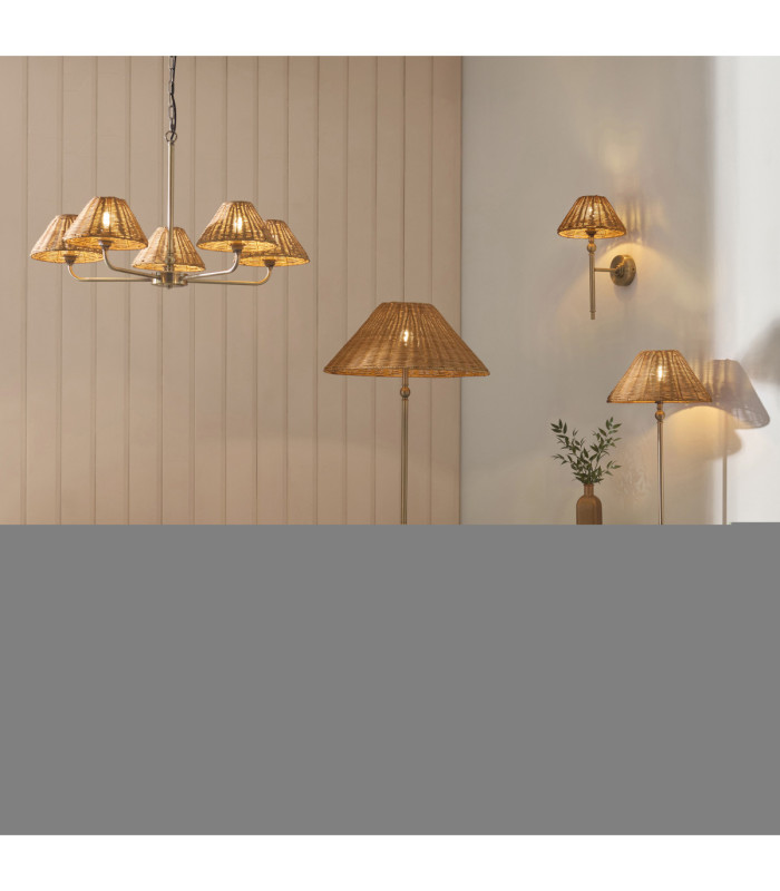 Jericho Table Lamp Antique Brass Dark Rattan-8