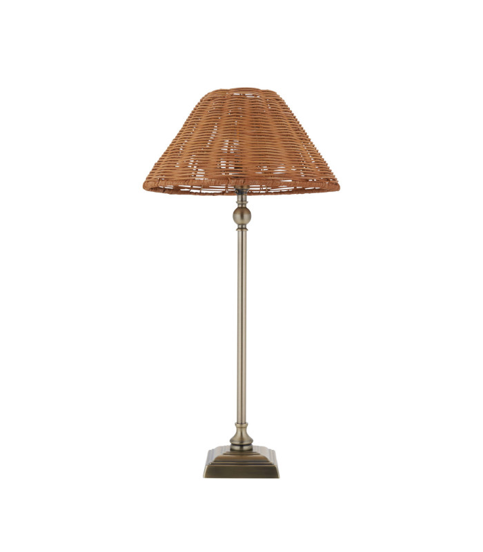 Jericho Table Lamp Antique Brass Dark Rattan-9