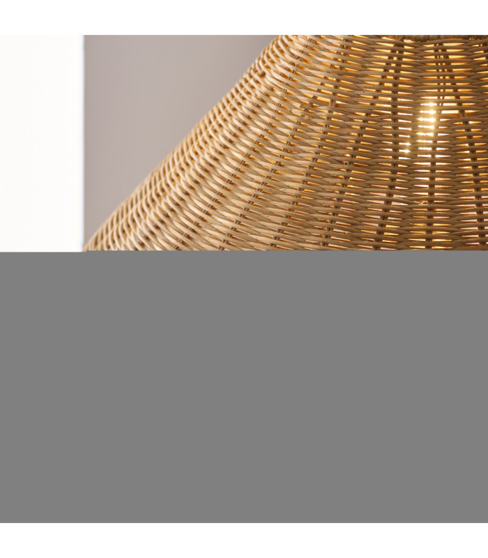 Jericho Floor Lamp Antique Brass Dark Rattan-5