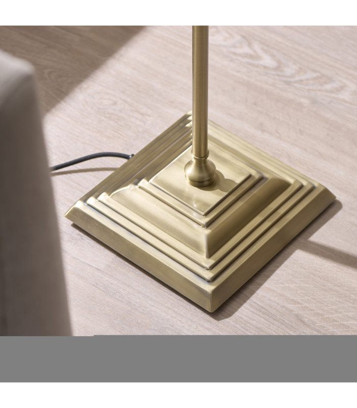 Jericho Floor Lamp Antique Brass Dark Rattan-6