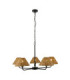 Jericho Multi Arm Pendant Light Matt Black Dark Rattan-1