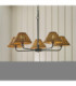 Jericho Multi Arm Pendant Light Matt Black Dark Rattan-3