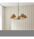 Jericho Multi Arm Pendant Light Antique Brass Dark Rattan-2