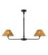 Jericho Multi Arm Pendant Light Matt Black Dark Rattan-1
