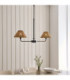 Jericho Multi Arm Pendant Light Matt Black Dark Rattan-2