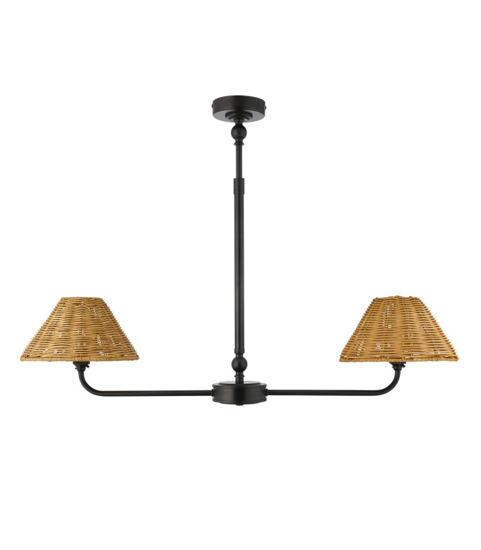 Jericho Multi Arm Pendant Light Matt Black Dark Rattan-9