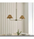 Jericho Multi Arm Pendant Light Antique Brass Dark Rattan-2