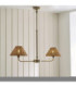 Jericho Multi Arm Pendant Light Antique Brass Dark Rattan-3