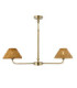Jericho Multi Arm Pendant Light Antique Brass Dark Rattan-9