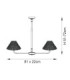 Jericho Multi Arm Pendant Light Antique Brass Dark Rattan-10