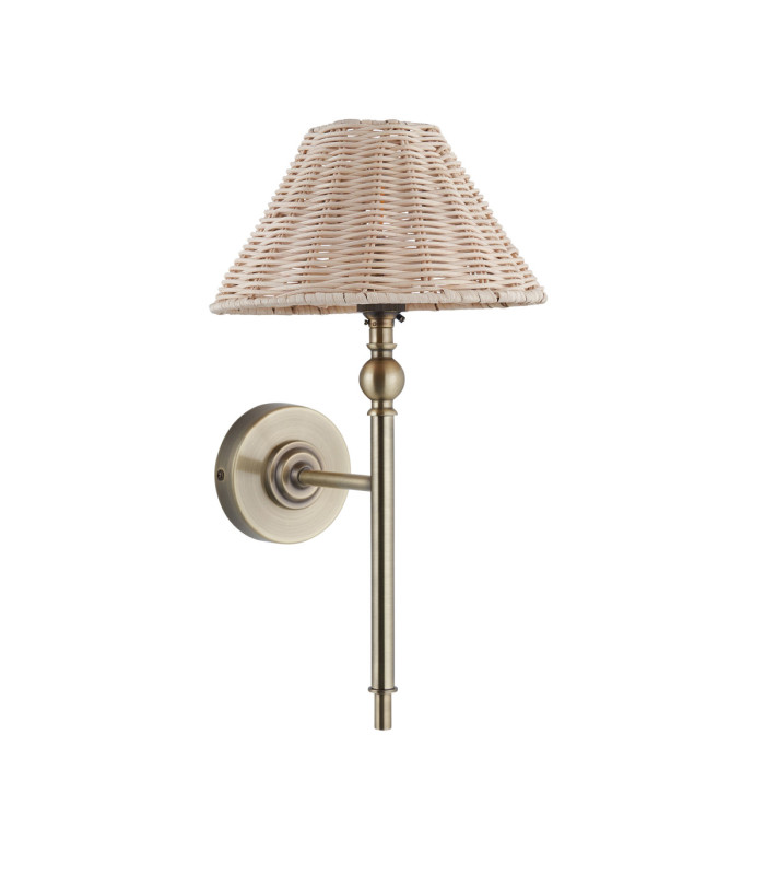 Jericho Wall Lamp Antique Brass Natural Rattan-8