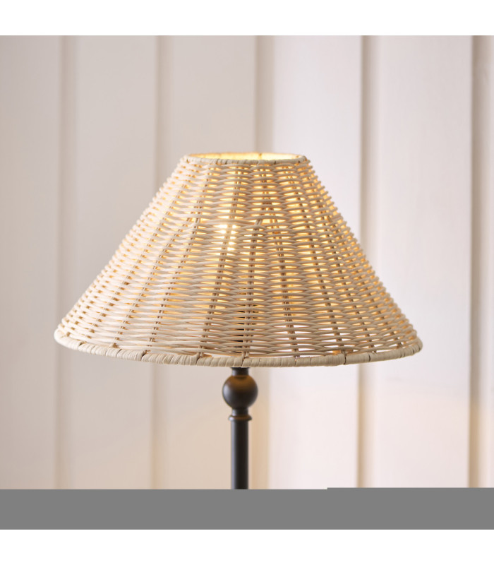 Jericho Table Lamp Matt Black Natural Rattan-5