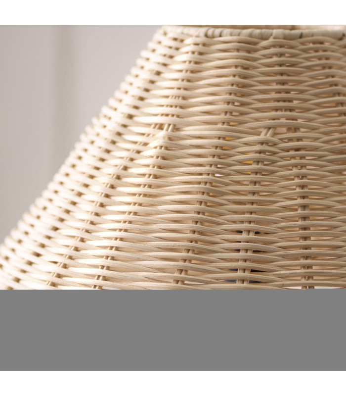 Jericho Table Lamp Matt Black Natural Rattan-6