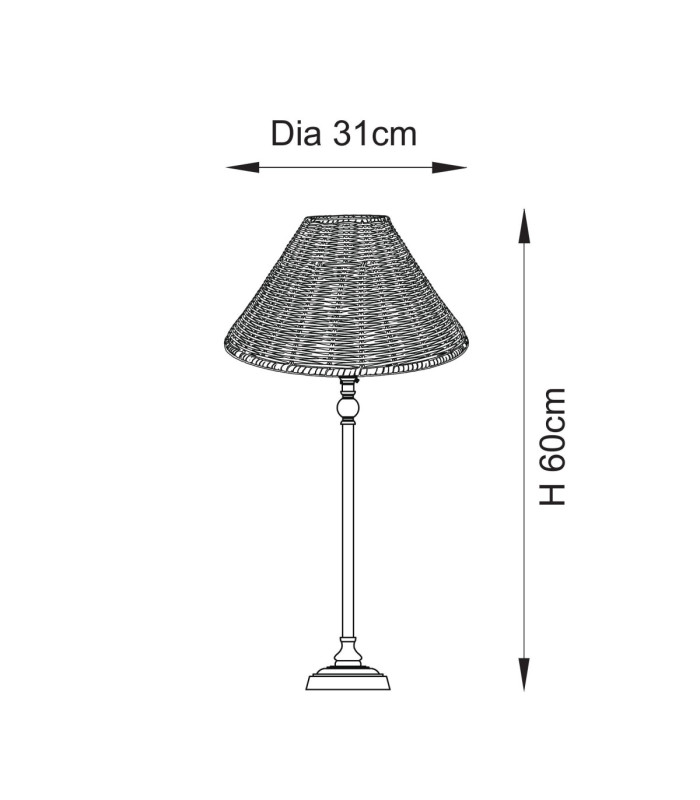 Jericho Table Lamp Matt Black Natural Rattan-10