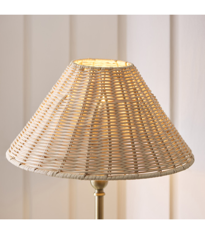 Jericho Table Lamp Antique Brass Natural Rattan-5