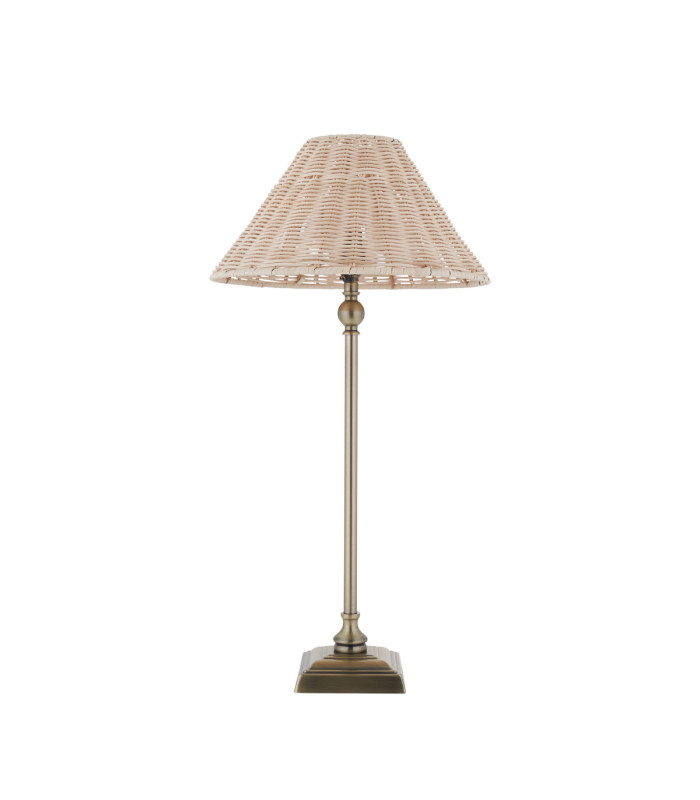 Jericho Table Lamp Antique Brass Natural Rattan-7