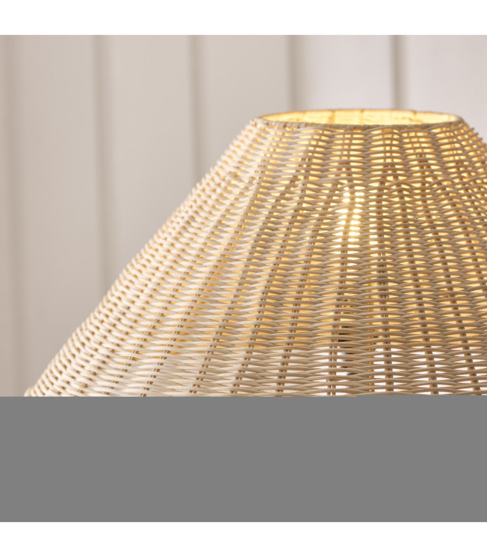 Jericho Floor Lamp Matt Black Natural Rattan-4