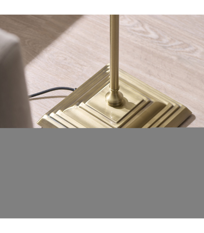 Jericho Floor Lamp Antique Brass Natural Rattan-5