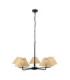 Jericho Multi Arm Pendant Light Matt Black Natural Rattan-1