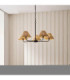 Jericho Multi Arm Pendant Light Matt Black Natural Rattan-2