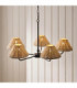 Jericho Multi Arm Pendant Light Matt Black Natural Rattan-3