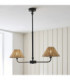 Jericho Multi Arm Pendant Light Matt Black Natural Rattan-3